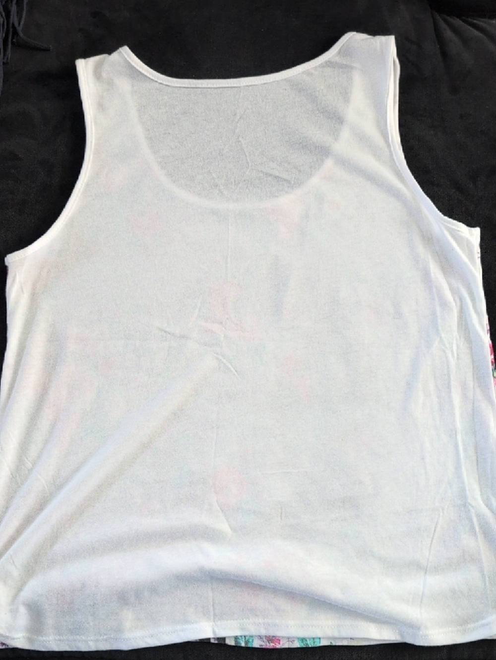 Mighty Fine White Tank Top with Floral Marilyn Portrait - Picture 5 of 5